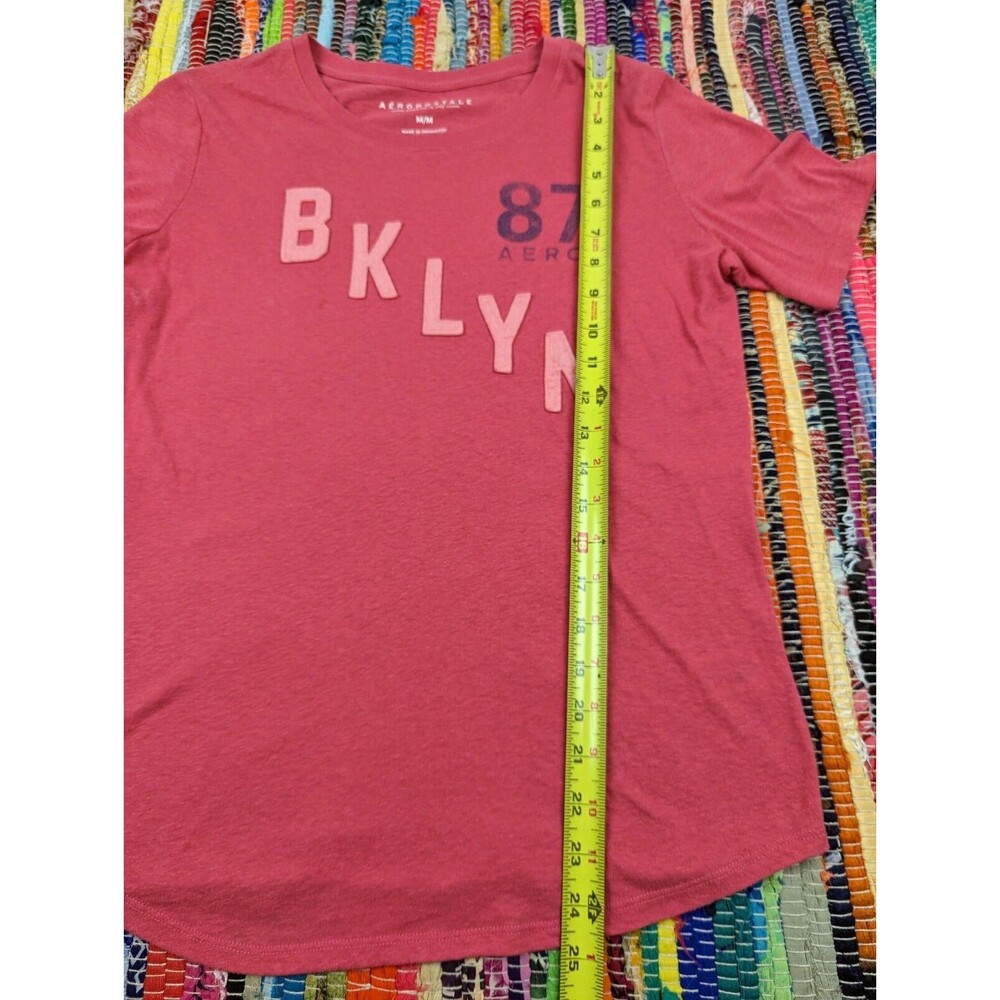 Aeropostale Women's Brooklyn M Pink Red Graphic T-Shirt Tee Cotton Blend - Picture 8 of 8